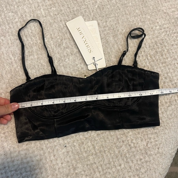 NWT Shona Joy La Lune Corded Ruched Bralette - Black - Size 2 - Picture 8 of 9